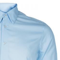 مملوكة مسبقًا Prada Men's Blue Cotton Shirt M