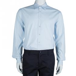 Pre Owned Prada Light Blue Long Sleeve Buttondown Shirt L