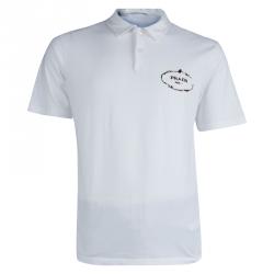 Prada White Cotton Jersey Polo T-Shirt XXXL