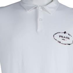 Prada White Cotton Jersey Polo T-Shirt XXXL