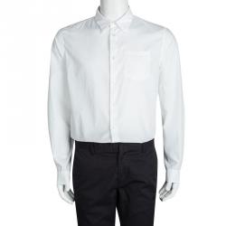 Pre Owned Prada White Cotton Long Sleeve Button Front Shirt XL