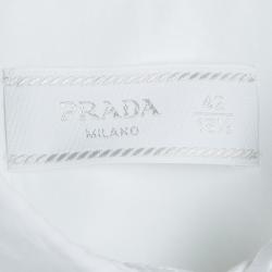 Pre Owned Prada White Cotton Long Sleeve Button Front Shirt XL