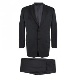 Prada Grey Wool Striped Regular Fit Suit XXL