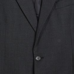 Prada Grey Wool Striped Regular Fit Suit XXL