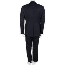 Prada Navy Blue Wool Regular Fit Suit M