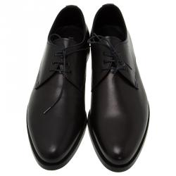 مملوكة مسبقًا حذاء أوكسفورد برادا جلد أسود برباط مقاس 45