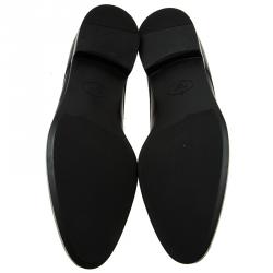 مملوكة مسبقًا حذاء أوكسفورد برادا جلد أسود برباط مقاس 45