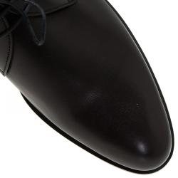 مملوكة مسبقًا حذاء أوكسفورد برادا جلد أسود برباط مقاس 45