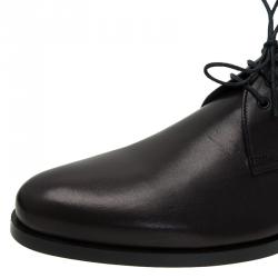 مملوكة مسبقًا حذاء أوكسفورد برادا جلد أسود برباط مقاس 45