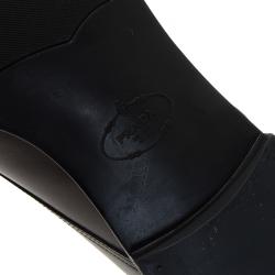 مملوكة مسبقًا حذاء أوكسفورد برادا جلد أسود برباط مقاس 45