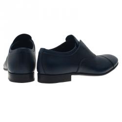 Prada Navy Blue Saffiano Laceless Oxfords Size 44