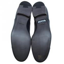 Prada Navy Blue Saffiano Laceless Oxfords Size 44