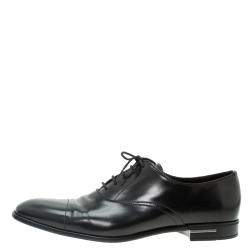 Prada Black Leather Lace Up Oxfords Size 42