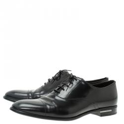 Prada Black Leather Lace Up Oxfords Size 42