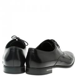 Prada Black Leather Lace Up Oxfords Size 42