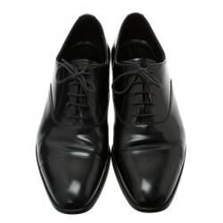 Prada Black Leather Lace Up Oxfords Size 42