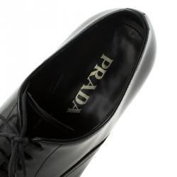 Prada Black Leather Lace Up Oxfords Size 42
