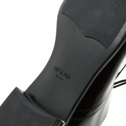 Prada Black Leather Lace Up Oxfords Size 42