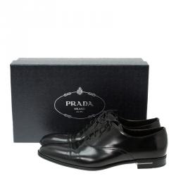 Prada Black Leather Lace Up Oxfords Size 42