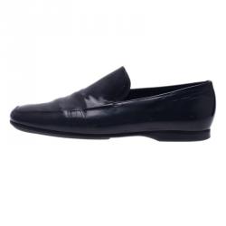 Prada Black Leather Loafers Size 43.5