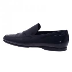 Prada Black Leather Loafers Size 43.5