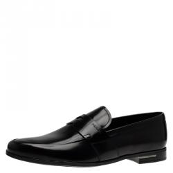 Prada Black Patent Penny Loafers Size 41