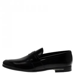 Prada Black Patent Penny Loafers Size 41