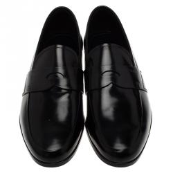 Prada Black Patent Penny Loafers Size 41