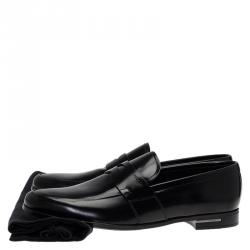 Prada Black Patent Penny Loafers Size 41