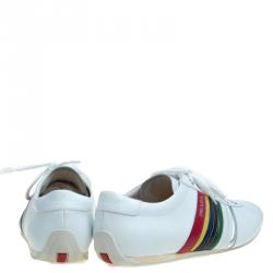 Prada White Multicolor Leather Sneakers Size 43.5