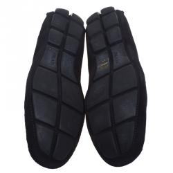 Prada Black Suede Penny Loafers Size 43