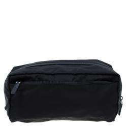 Pre Owned Prada Black Nylon Toiletery Case Pouch