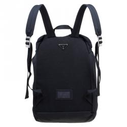 Prada Black Nylon Double Buckle Backpack