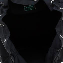 Prada Black Nylon Double Buckle Backpack