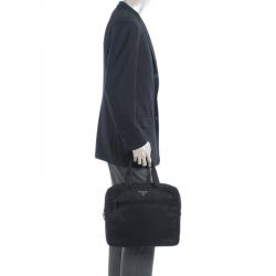 Prada Black Tessuto Nylon Business Briefcase