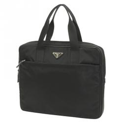 Prada Black Tessuto Nylon Business Briefcase
