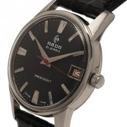 Rado Black Stainless Steel President Men's Wristwatch 30MM