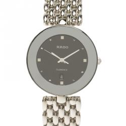 Pre Owned Rado Black Stainless Steel Florence Men's Wristwatch 33MM