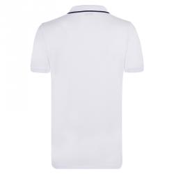 Pre Owned Polo Ralph Lauren White/Navy Blue Logo Polo Shirt M