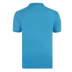 Pre Owned Polo Ralph Lauren Turquoise/Yellow Logo Polo Shirt S