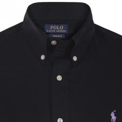 Pre Owned Polo Ralph Lauren Black/Lilac Logo Long Sleeve Shirt XL