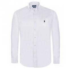 Pre Owned Polo Ralph Lauren White/Black Logo Long Sleeve Shirt L