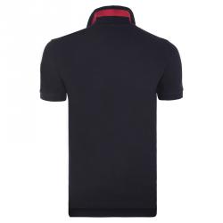 مملوكة مسبقًا تيشيرت بولو رالف لورين مزين بشعار أسود/ أبيض XL