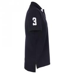 مملوكة مسبقًا تيشيرت بولو رالف لورين مزين بشعار أسود/ أبيض XL