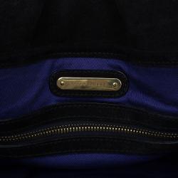 Pre Owned Ralph Lauren Black Suede Messenger Bag