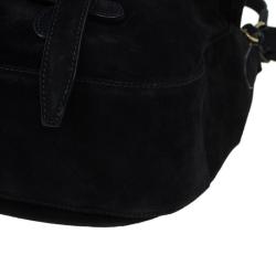 Pre Owned Ralph Lauren Black Suede Messenger Bag