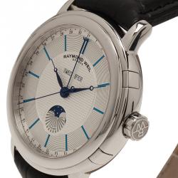 مملوكة مسبقًا ساعة يد رجالية ريموند ويل مايسترو مون فيز ستانلس ستيل فضي 44مم