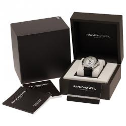 مملوكة مسبقًا ساعة يد رجالية ريموند ويل مايسترو مون فيز ستانلس ستيل فضي 44مم