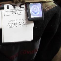 Pre Owned Roberto Cavalli SS'08 Metallic Snakeskin Karung Leather Jacket L