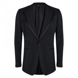 Roberto Cavalli Black Wool Tuxedo Suit L